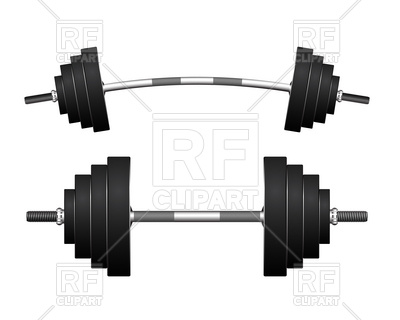 400x320 Curved Barbell And Heavy Dumbbell Vector Image Of Sport