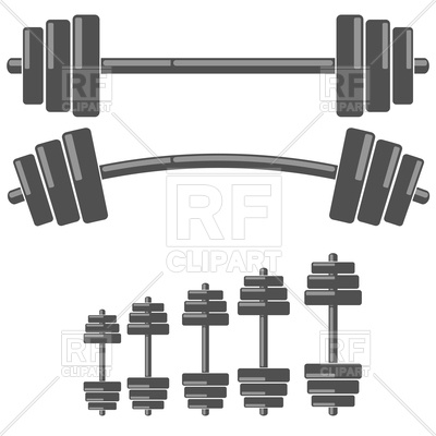 400x400 Set Of Barbells Vector Image Of Objects