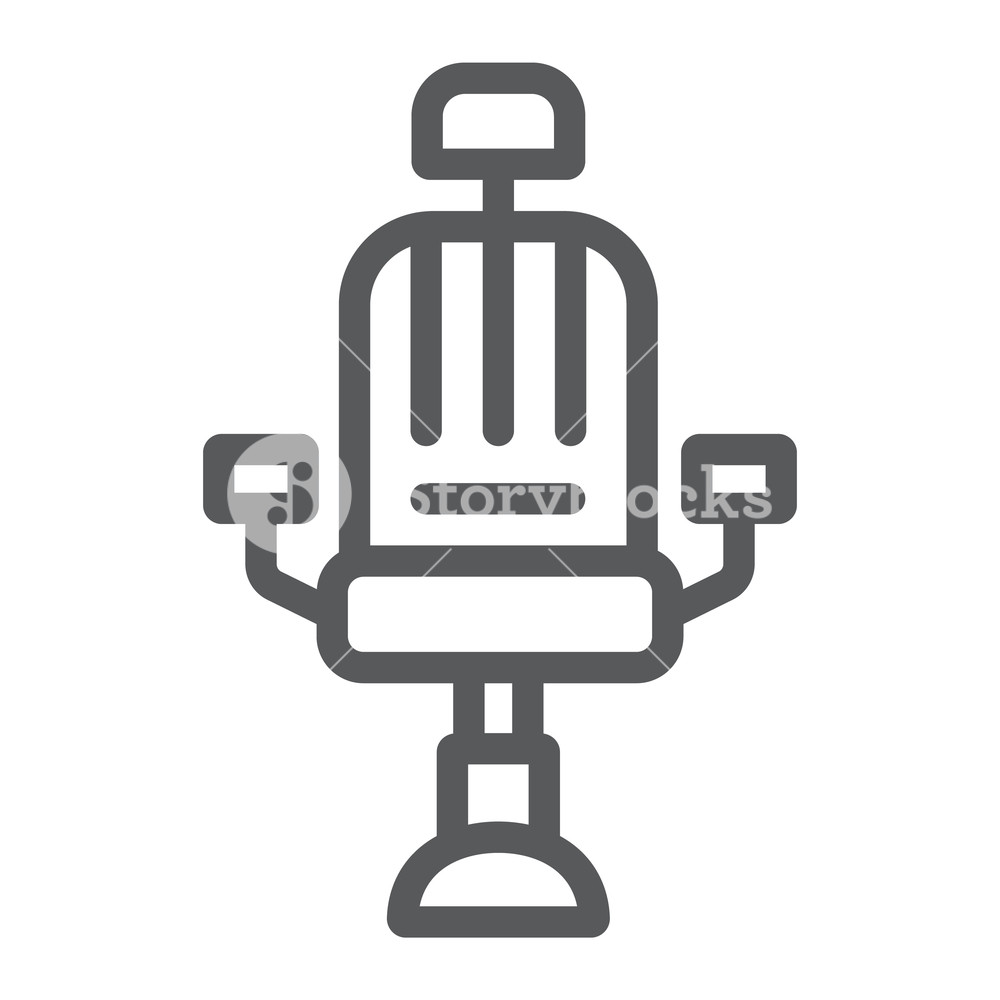 1000x1000 Barber Chair Line Icon, Barber And Interior, Arm Chair Sign