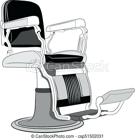 450x462 Barbershop Illustration Of Leather Barber Chair In Old Style