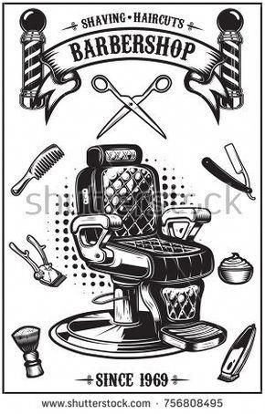 290x454 Barbershop Poster With Barber Chair, Haircut Tools Design