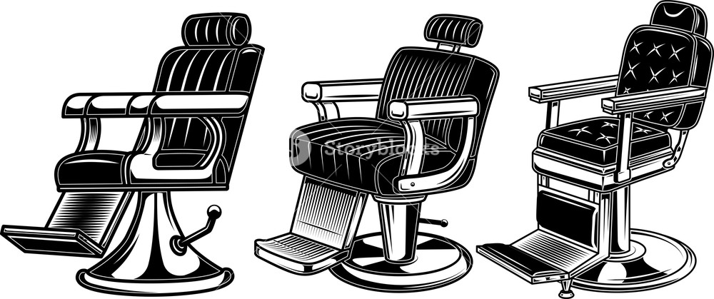 1000x419 Set Of Barber Chair Illustrations Design Elements For Logo, Label