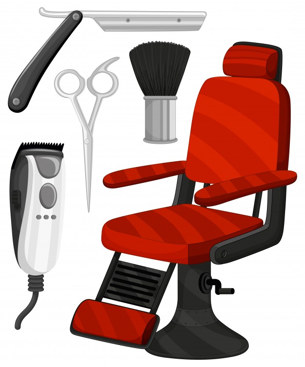 626x753 Barber Chair And Other Equipments Vector Free Download