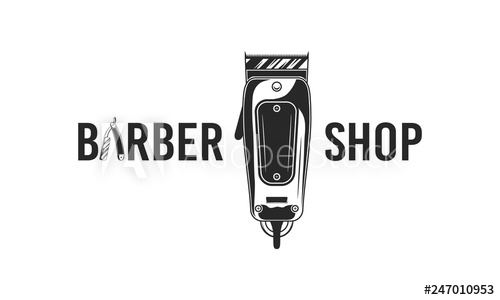 500x300 Abstract Barber Shop Logo Or Poster Barbershop Logo With Razor
