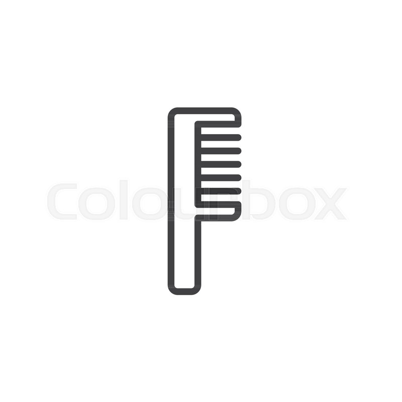 800x800 Barber Comb Outline Icon Linear Style Stock Vector Colourbox