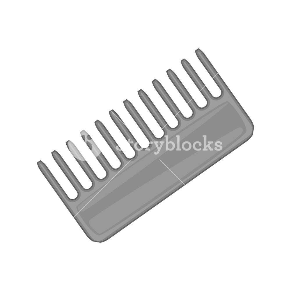 1000x1000 Hairbrush Barber Comb Icon In Black Monochrome Style Isolated
