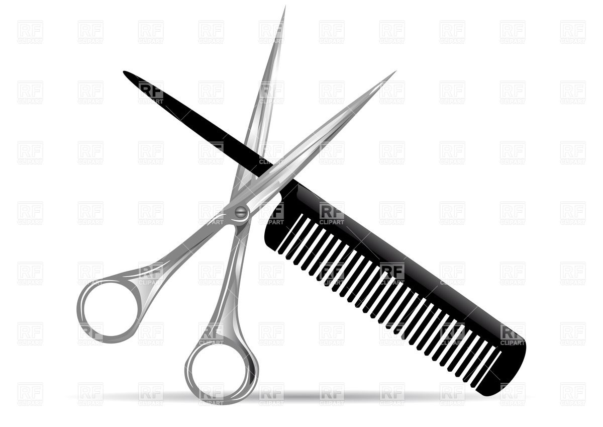 1200x849 Hairdressing Scissors And Comb Isolated On White Vector Image