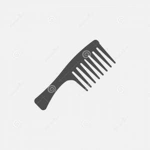 300x300 Vector Illustration Set Collection Black Silhouette Comb Icon