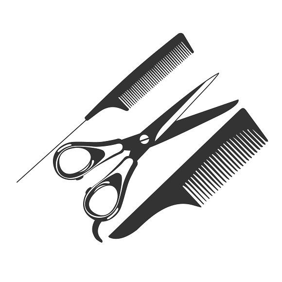580x580 Comb, Scissors, Barber Tools, Icon