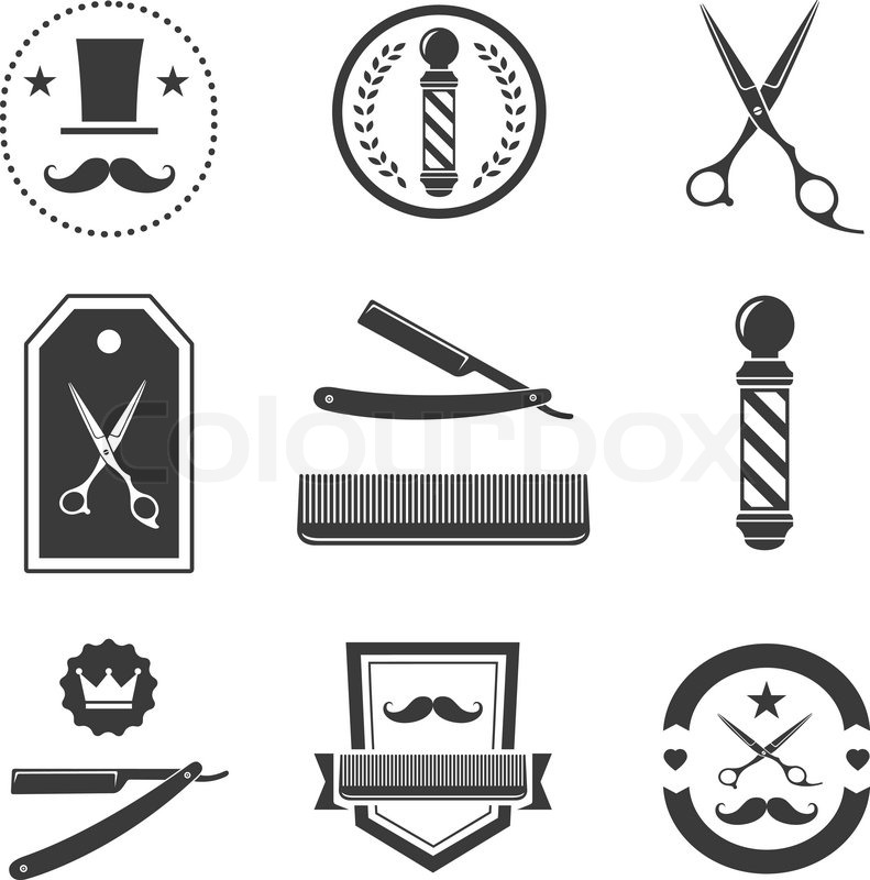 Barber Shop Logo, Labels, Badges Stock Vector Colourbox 791x800 Barber Shop Logo, Labels, Badges Stock Vector Colourbox