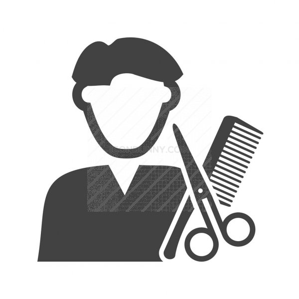 Barber Glyph Icon 600x600 Barber Glyph Icon