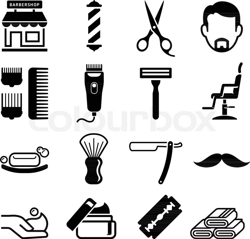 Set Of Barber Shop Icons Vector Stock Vector Colourbox 800x766 Set Of Barber Shop Icons Vector Stock Vector Colourbox