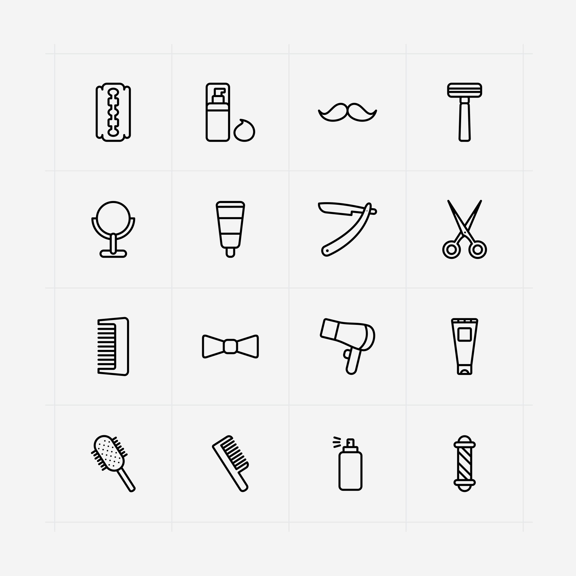 Vector Barber Icons 2000x2000 Vector Barber Icons