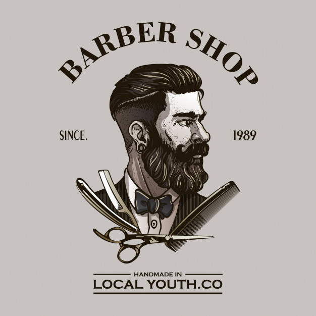 626x626 Barber Logo Vector Premium Download