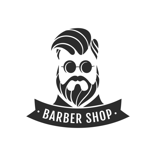 640x640 Black And White Barber Shop Logo, Shop, Barber, Logo Png