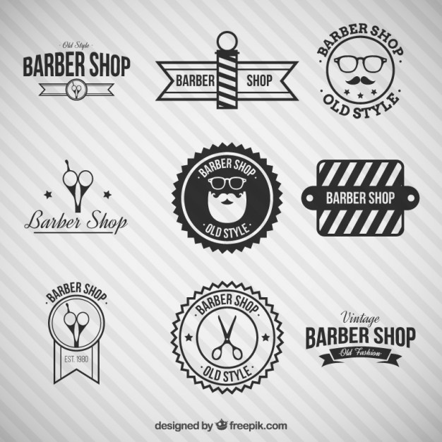 626x626 Black Barber Shop Logos Vector Free Download