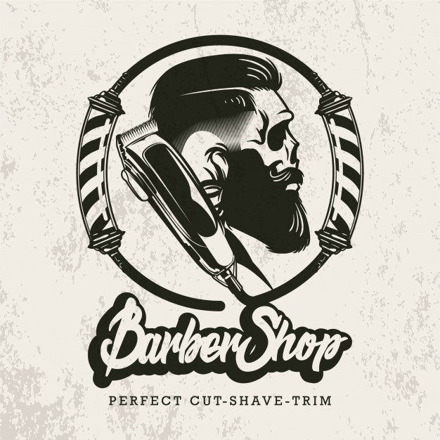 626x626 Retro Barbershop Logo Vector Premium Download