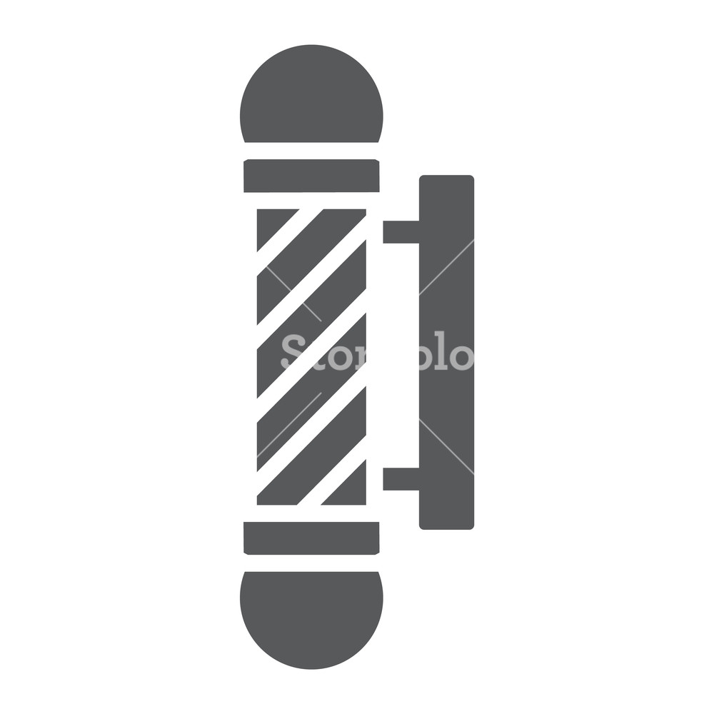 1000x1000 Barber Pole Glyph Icon, Salon And Sign, Barber Shop Sign, Vector