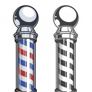 300x300 Barbershop Logo With Pole Vector Geekchicpro