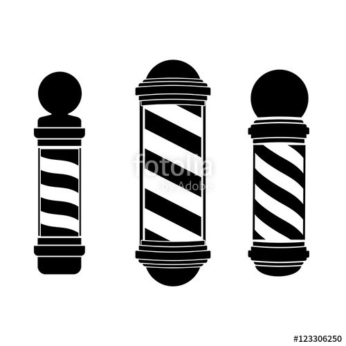 500x500 Barberpole Barbershop Black And White Stock Image And Royalty