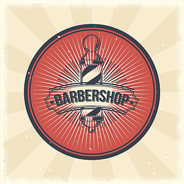 Vector Vintage Badge Sticker Sign With Barber Shop Pole 640x640 Vector Vintage Badge Sticker Sign With Barber Shop Pole