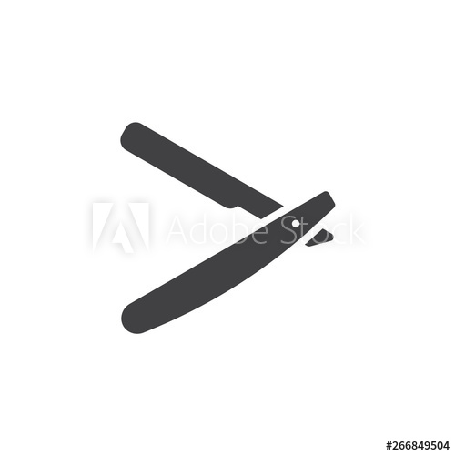 500x500 Straight Razor Vector Icon Filled Flat Sign For Mobile Concept