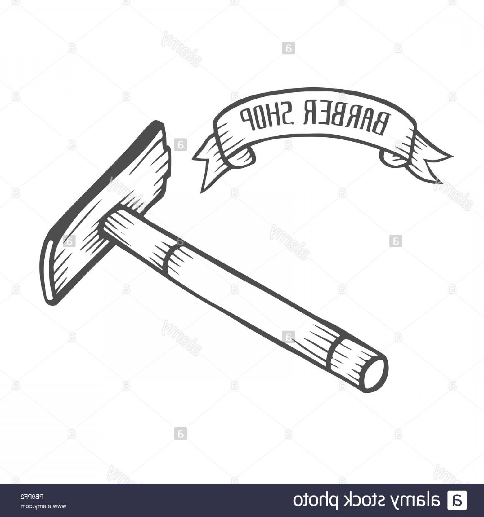 1560x1668 Barber Shop Hand Drawn Cartoon Sketch Illustration Of Safety Razor