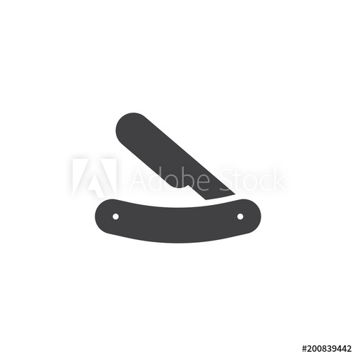 500x500 Barber Razor Blade Vector Icon Filled Flat Sign For Mobile