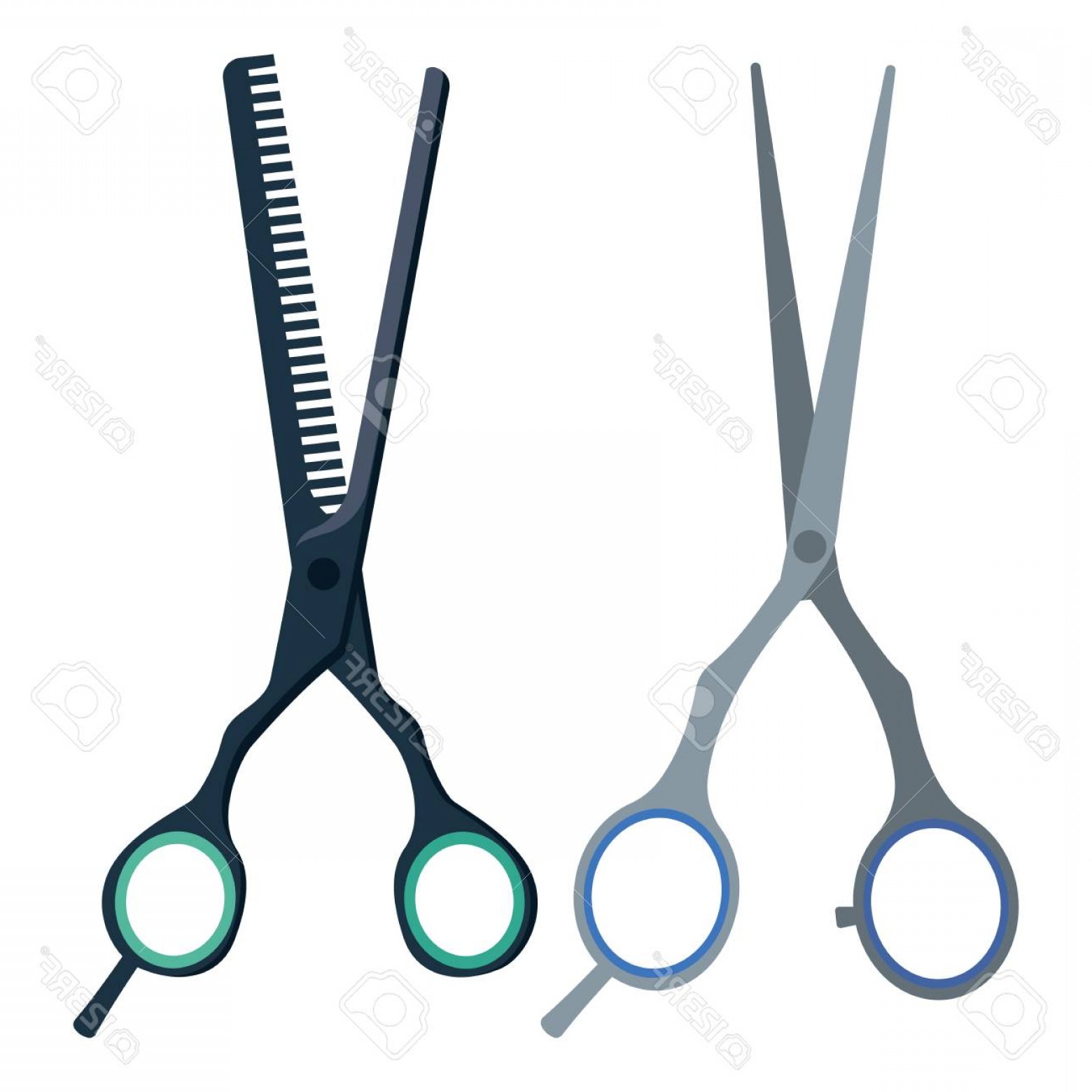 1560x1560 Photostock Vector Hairdresser Scissors And Thinning Shears Vector