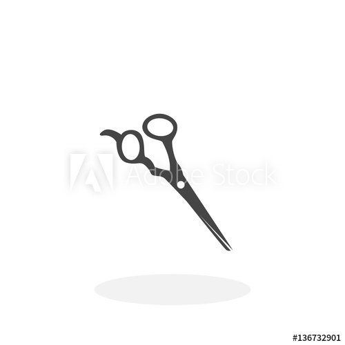 500x500 Barber Shears Icon Scissors Vector Logo On White Background