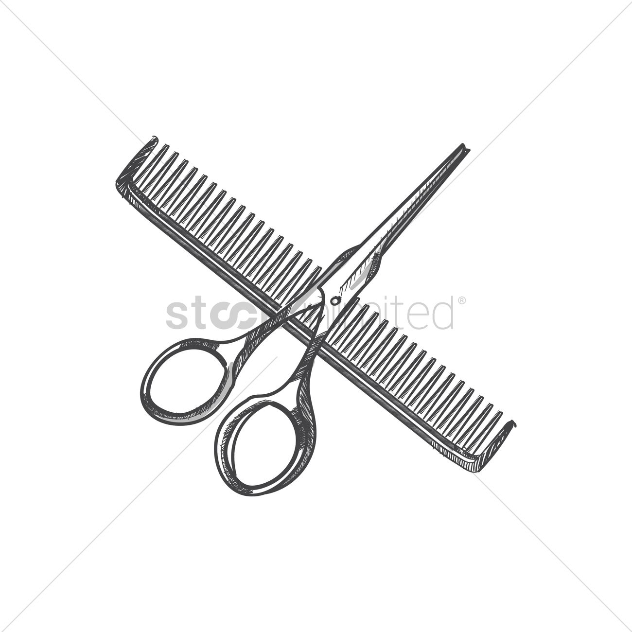 Hair Cutting Shears And Hair Comb Vector Image 1300x1300 Hair Cutting Shears And Hair Comb Vector Image