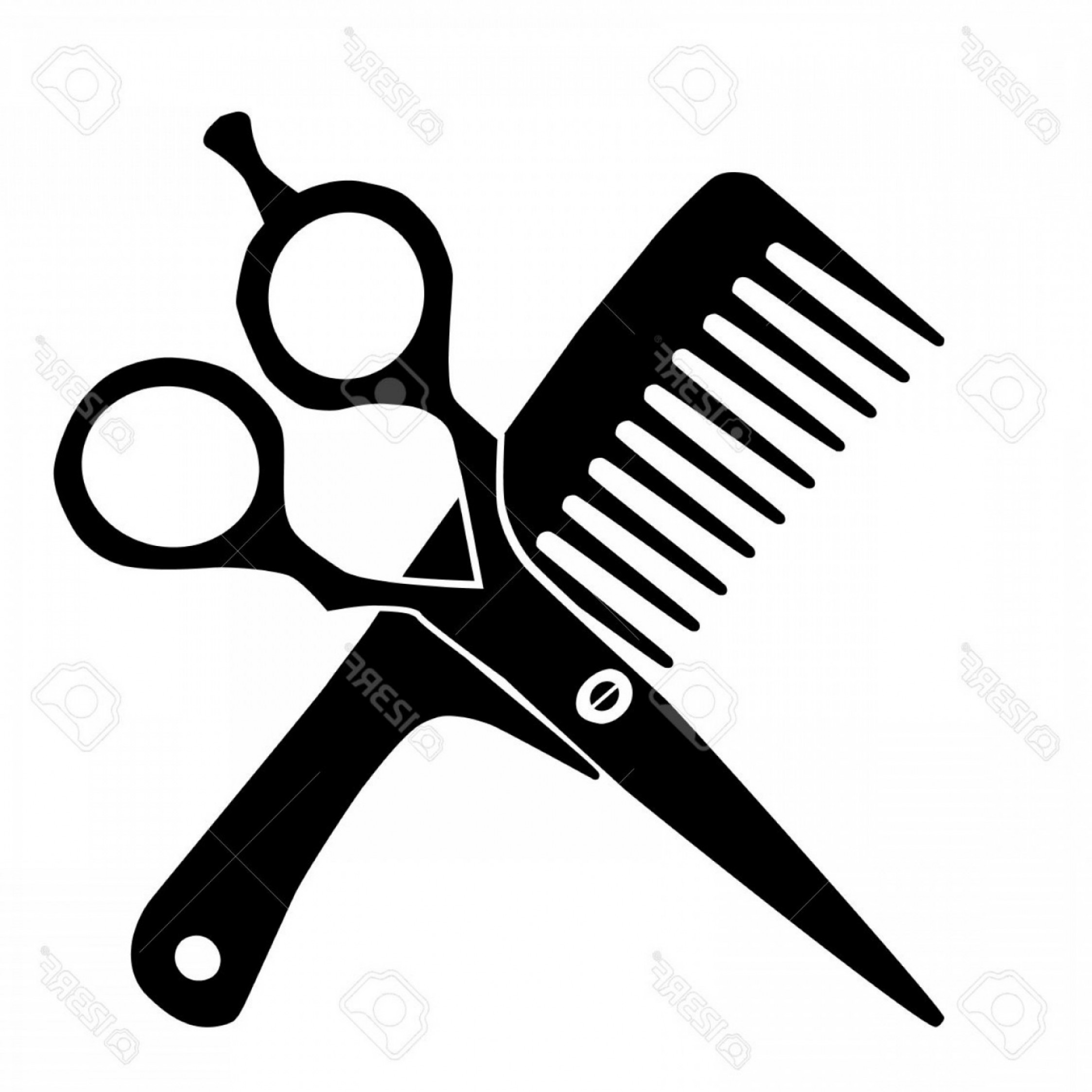 Photostock Vector Barber Comb And Scissor Black Silhouette Icon 2246x2246 Photostock Vector Barber Comb And Scissor Black Silhouette Icon