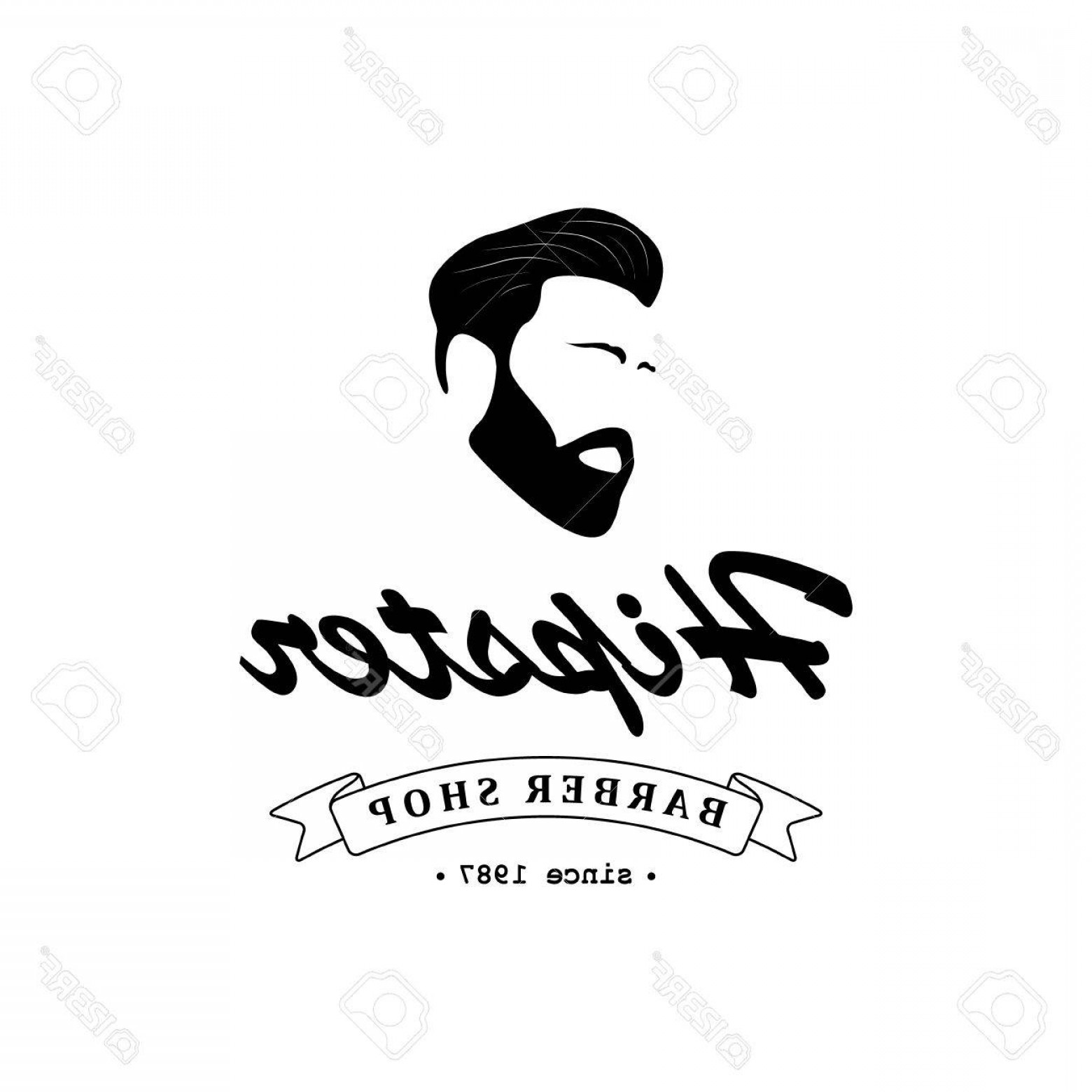 Photostock Vector Logo For Barber Shop Hair Salon With Hipster 1560x1560 Photostock Vector Logo For Barber Shop Hair Salon With Hipster