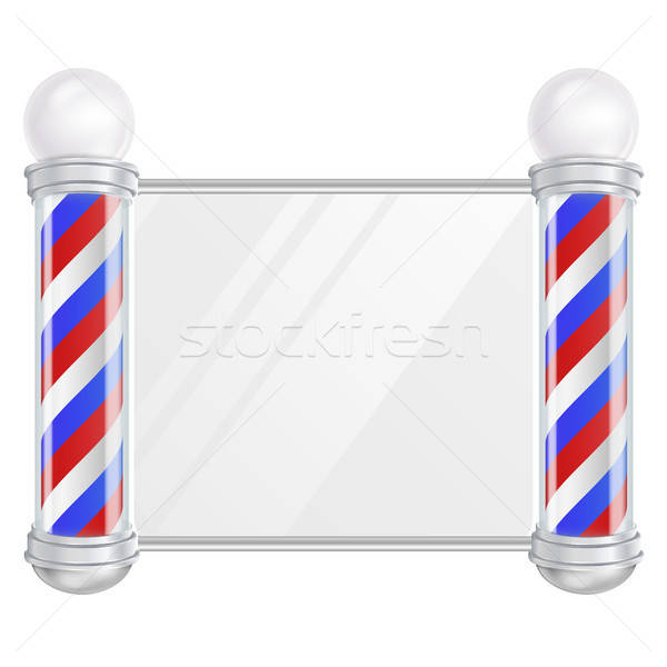 600x600 Barber Shop Pole Vector Old Fashioned Vintage Silver And Glass