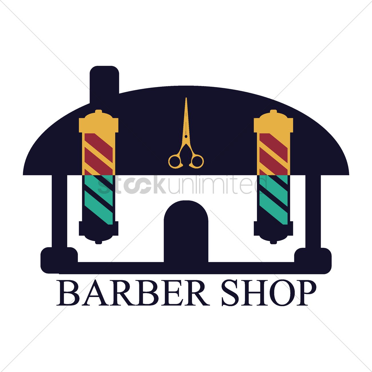 1300x1300 Barber Shop Pole Vector Image