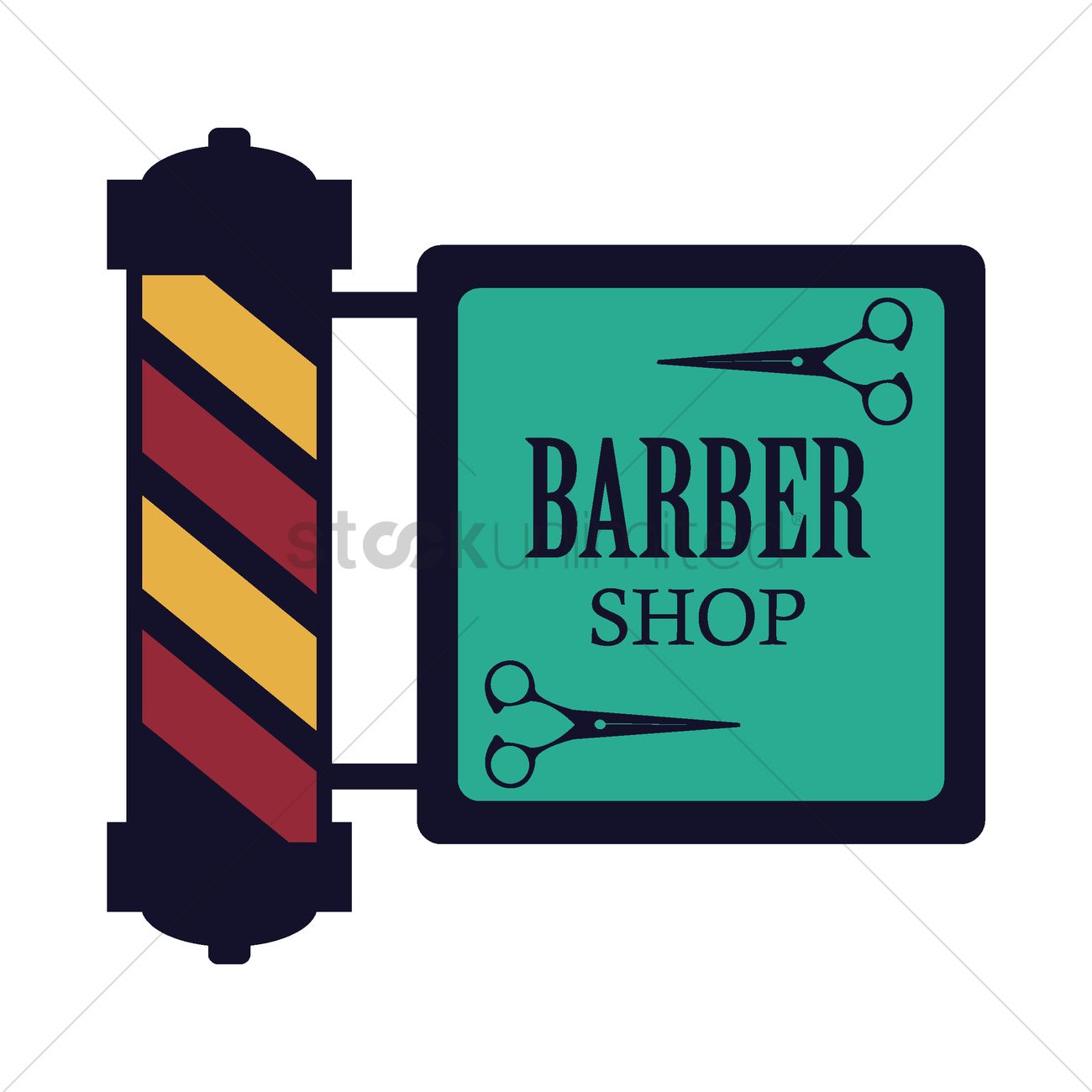 1300x1300 Barber Shop Pole Vector Image