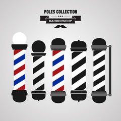 240x240 Barber Shop Vintage Pole Icons Set Barber Shop In Barber