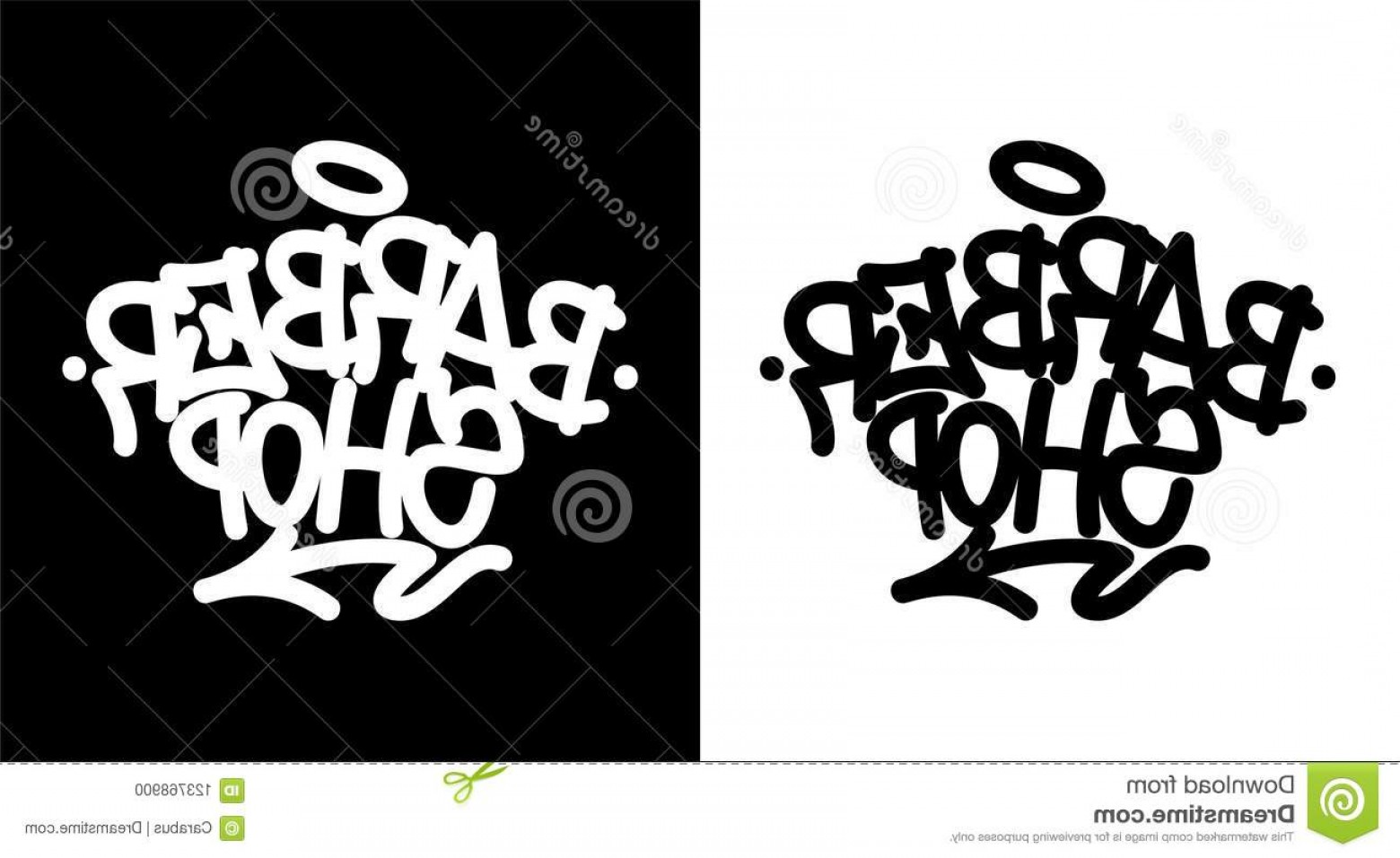 1560x956 Graffiti Barber Shop Pole Vector Handandbeak