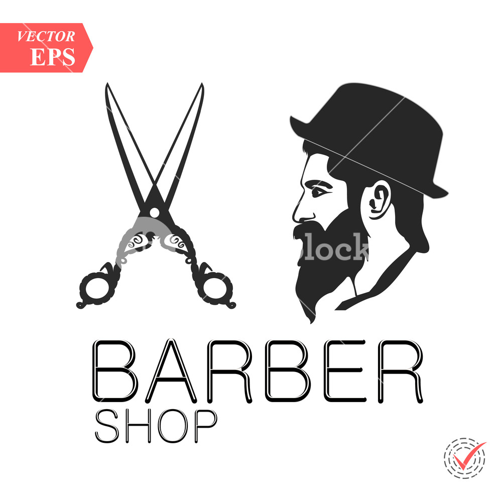 1000x1000 Vintage Barber Shop Emblem, Label, Badge, Logo Man With Beard