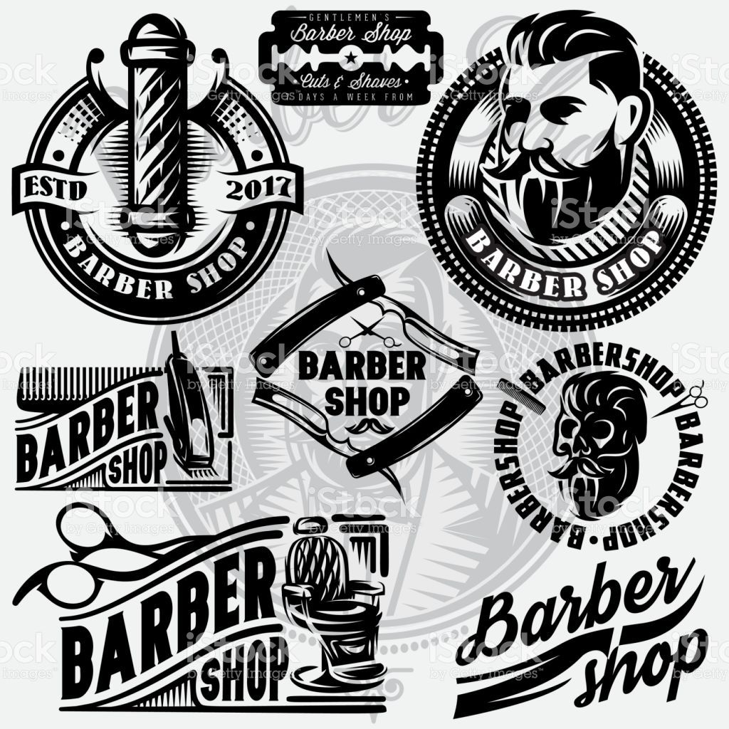 1024x1024 Set Of Templates For Barbershop Barbershop Icons, Vector