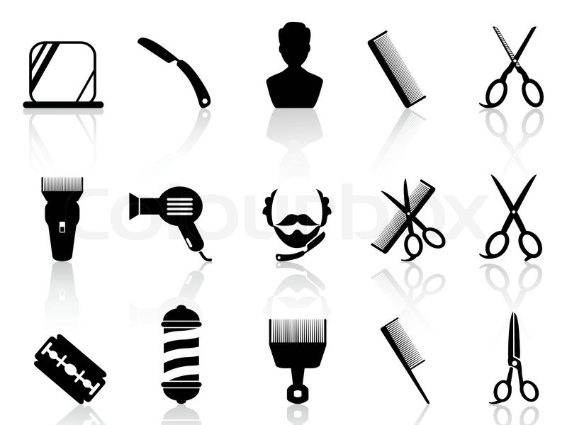 800x600 Isolated Barber Tools And Haircut Stock Vector Colourbox