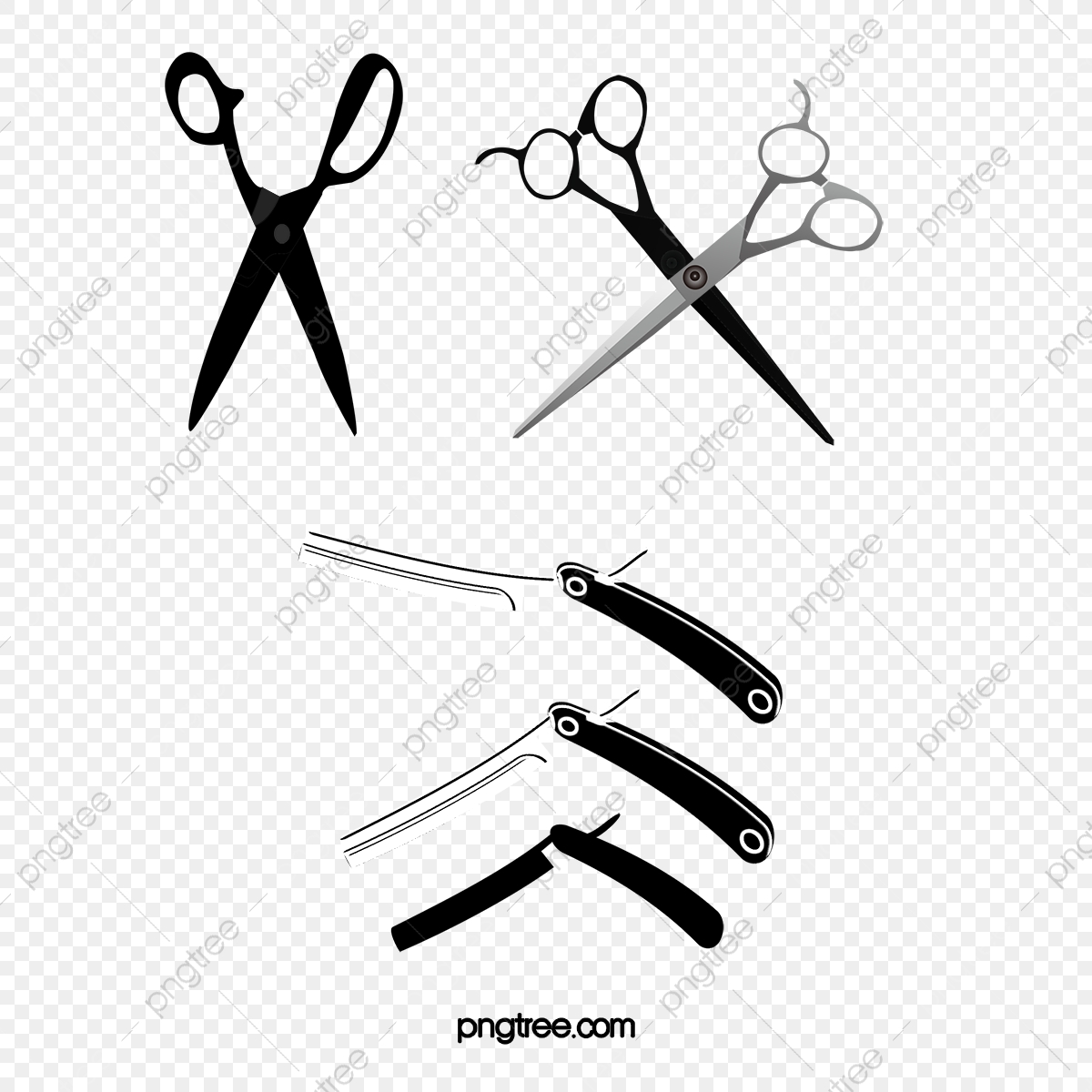 1200x1200 Barber Tools, Decoration, Vector Png And Vector With Transparent