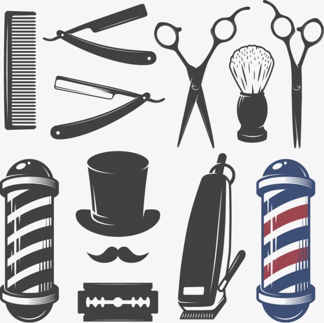 650x647 Vector Barber Tools, Barber Tools, Scissors, Comb Png Transparent