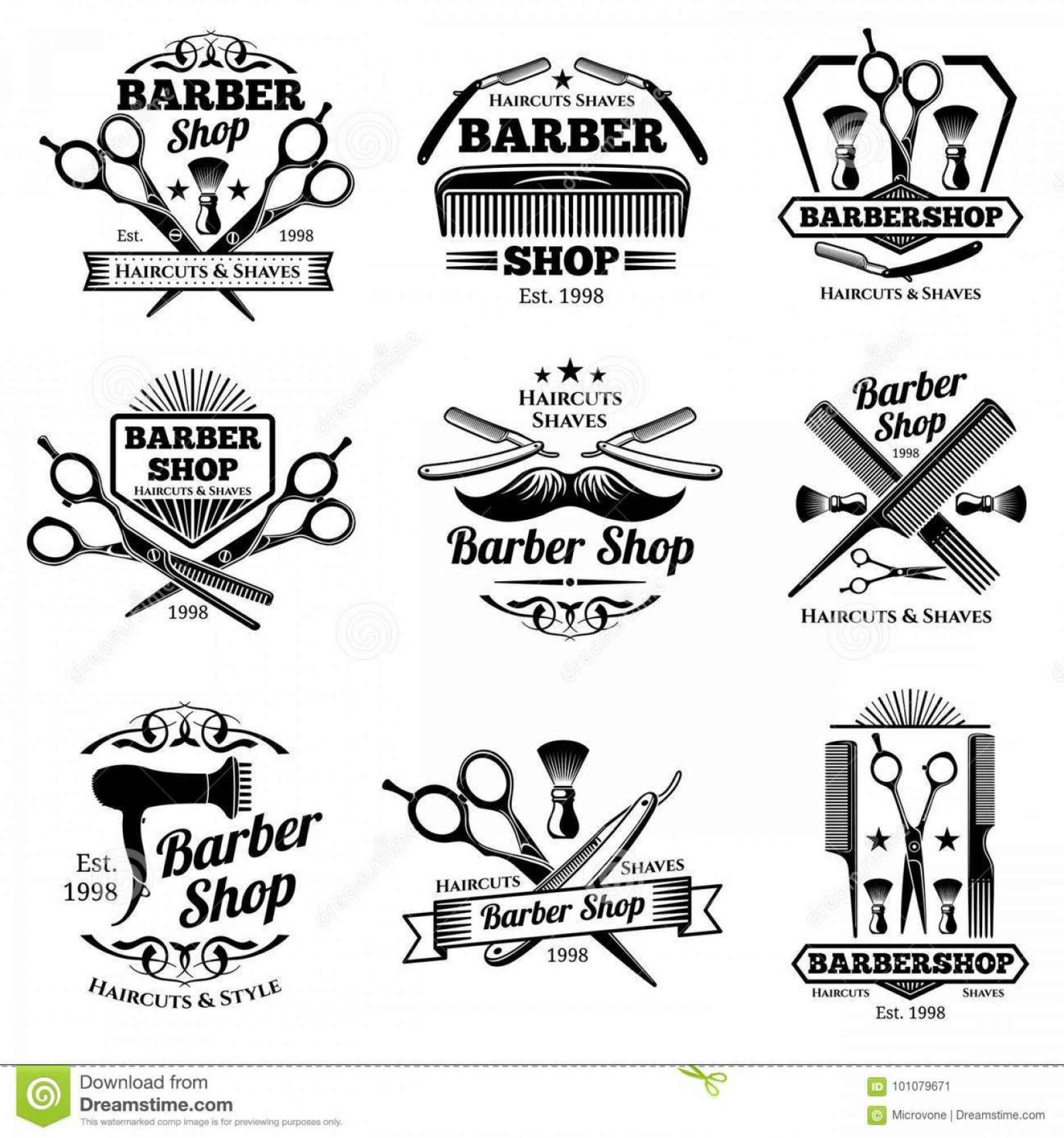 1872x2001 Barber Vector Logo Studiogrfx