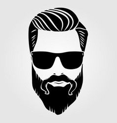 238x250 Silhouette Of A Bearded Man Hipster Style Barber Vector Image