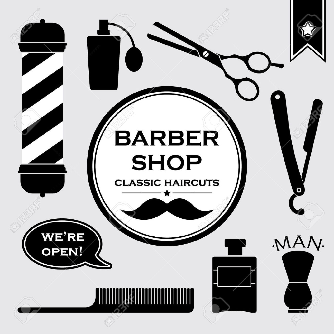 1300x1300 Free Barber Shop Clipart Png And Cliparts For Free Download