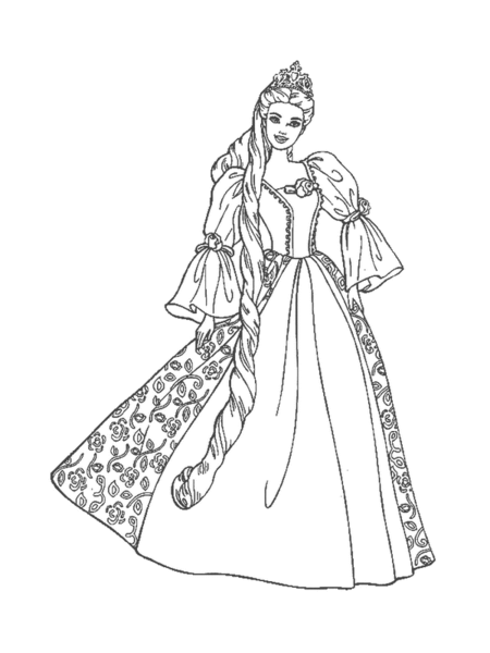 450x600 Barbie Princess Coloring Pages Free Images