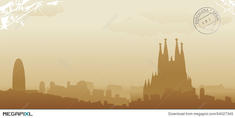 800x403 Barcelona Vector Illustration Illustration