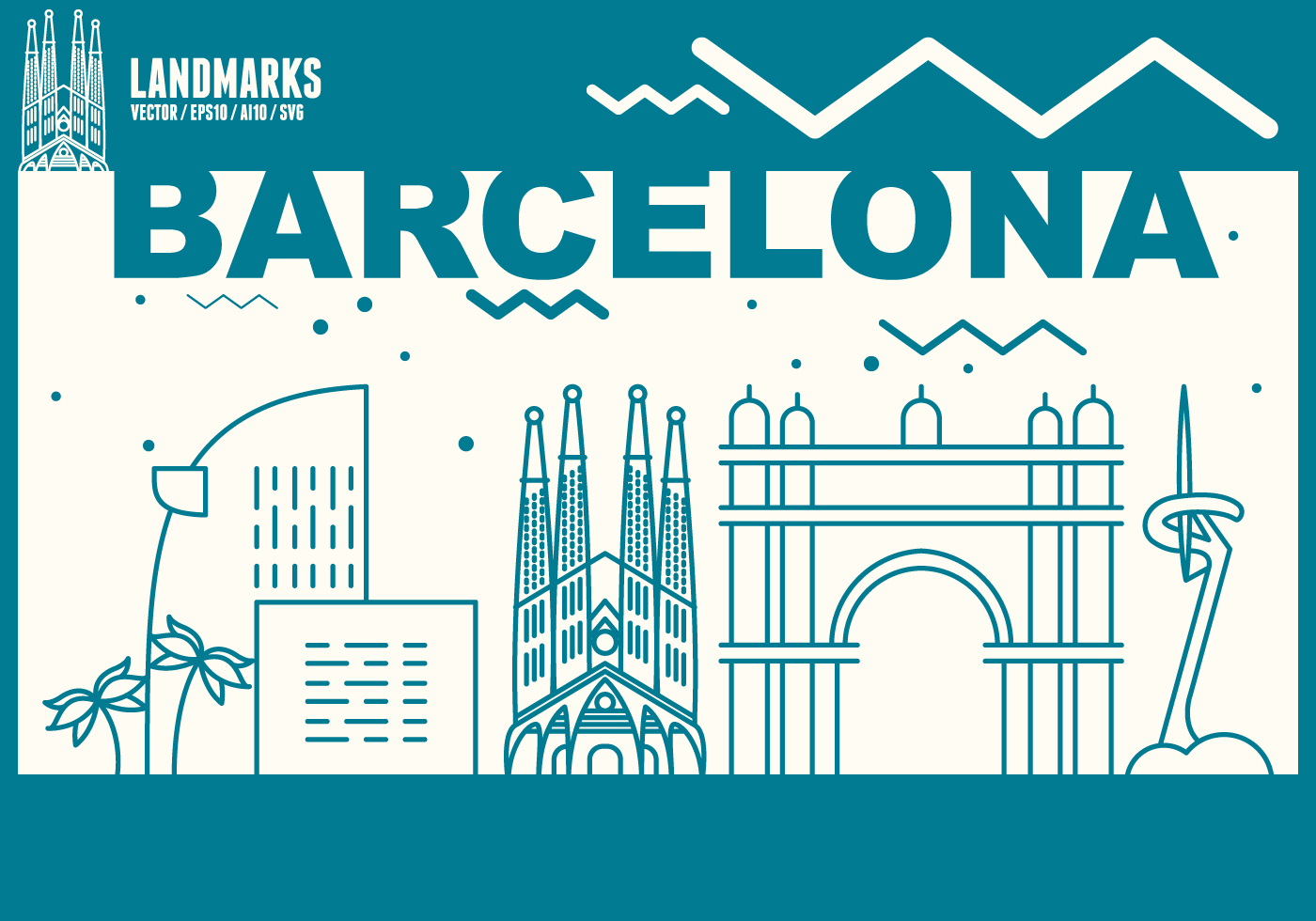 1400x980 Barcelona Free Vector Art