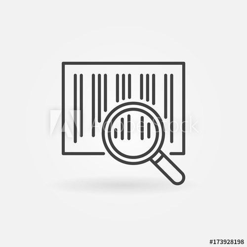 500x500 Barcode Search Line Icon Vector Magnifying Glass Scanning Barco